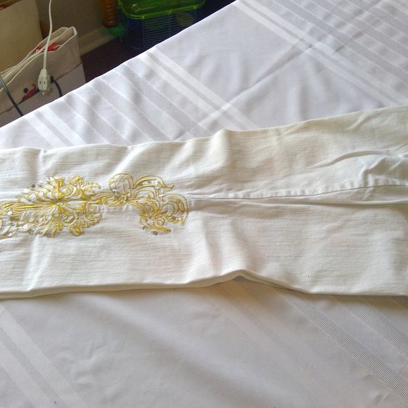 Blue Identity White & Gold Jeans size 14P - Picture 4 of 4